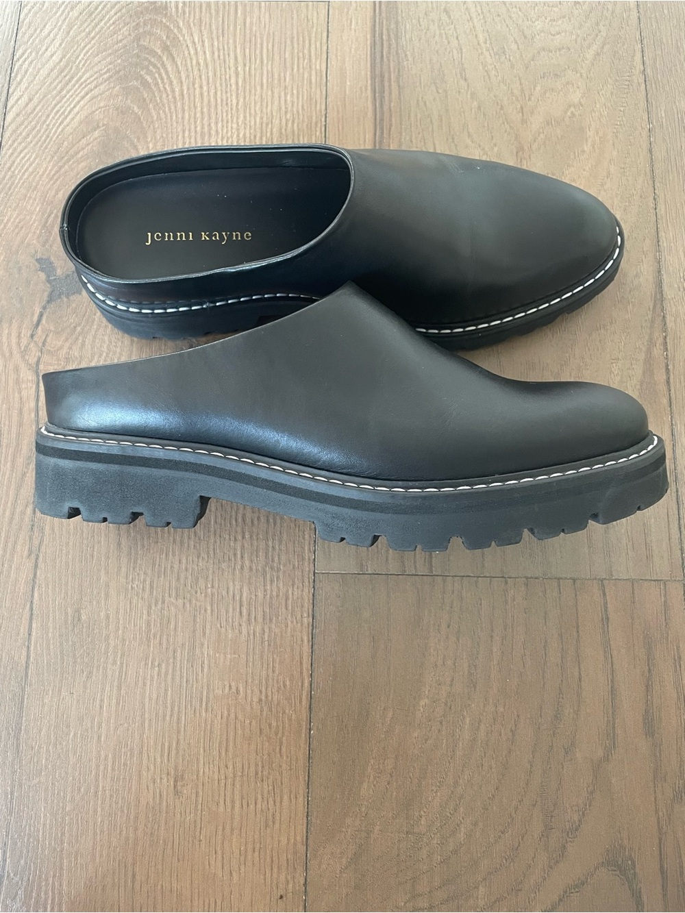 Like New! Jenni Kayne Black Leather Lug Mule, size 40/US 10 - Picture 4 of 8